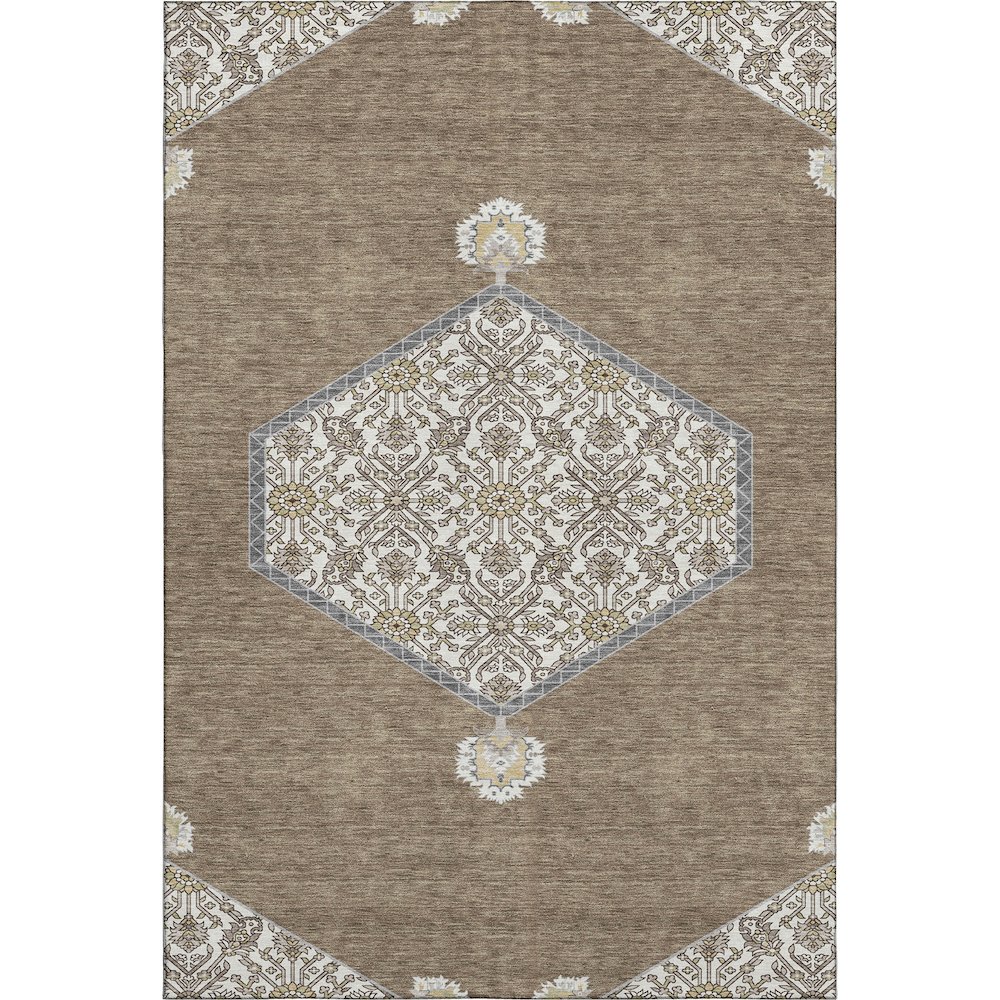 Premium Machine Washable Mayfield AMF1011 Brown 3' x 5' Rug. Picture 1