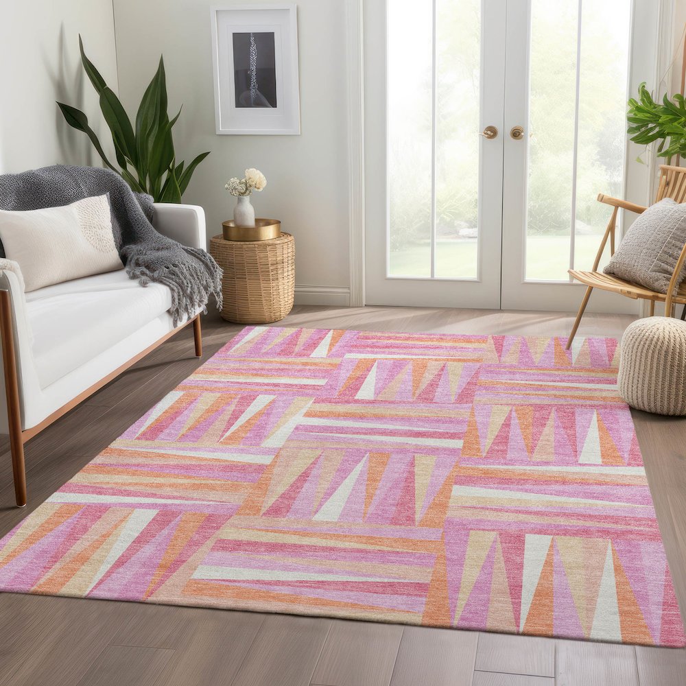Premium Machine Washable Mayfield AMF1012 Blush 3' x 5' Rug. Picture 6