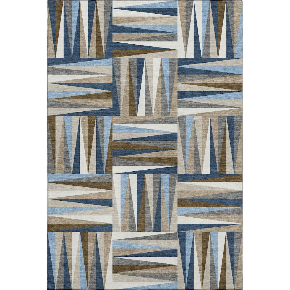 Premium Machine Washable Mayfield AMF1012 Navy 3' x 5' Rug. Picture 1