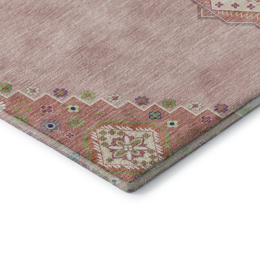 Premium Machine Washable Mayfield AMF1014 Pink 2'3" x 7'6" Runner Rug. Picture 3