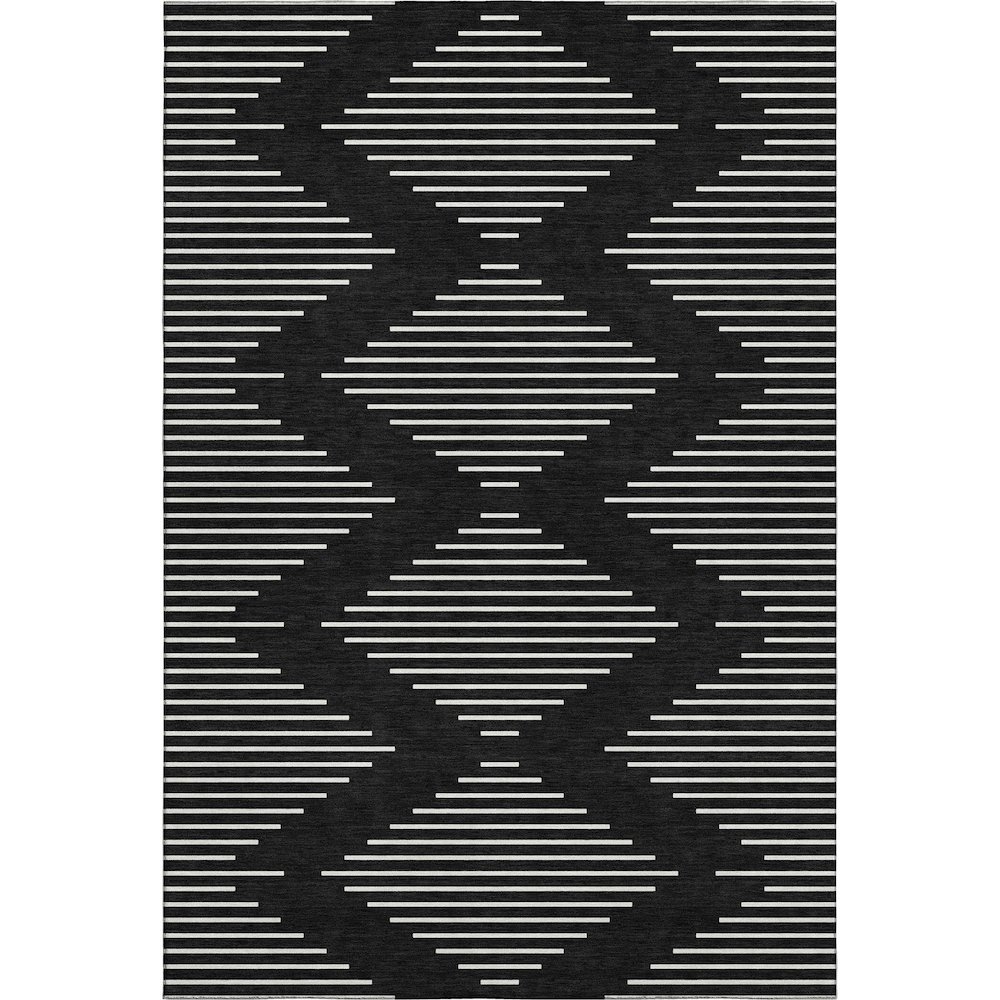 Premium Machine Washable Mayfield AMF1016 Black 3' x 5' Rug. Picture 1