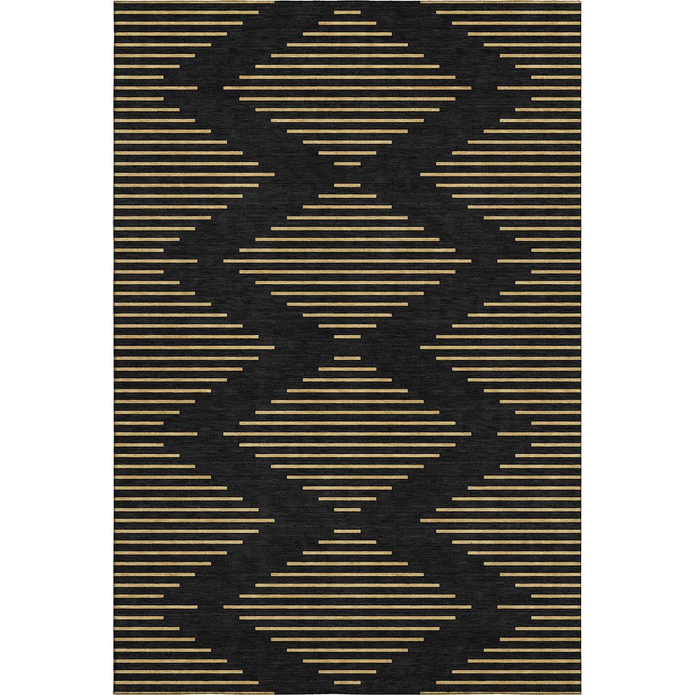 Premium Machine Washable Mayfield AMF1017 Black 3' x 5' Rug. Picture 1