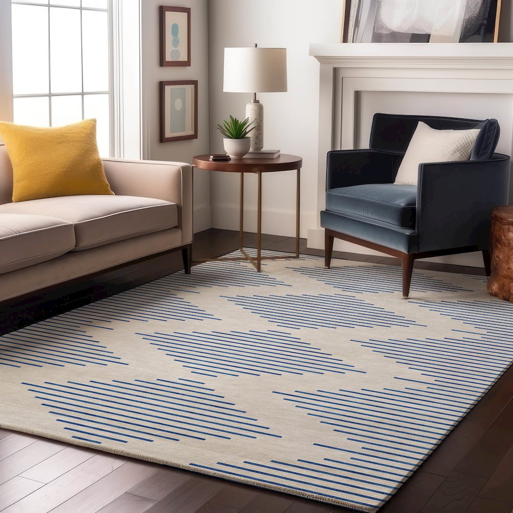 Premium Machine Washable Mayfield AMF1017 Ivory 3' x 5' Rug. Picture 5