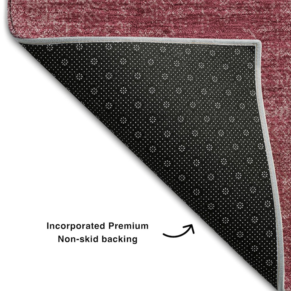Premium Machine Washable Mayfield AMF1018 Garnet 2'3" x 7'6" Runner Rug. Picture 2