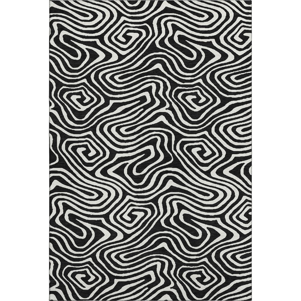 Premium Machine Washable Mayfield AMF1020 Black 3' x 5' Rug. Picture 1