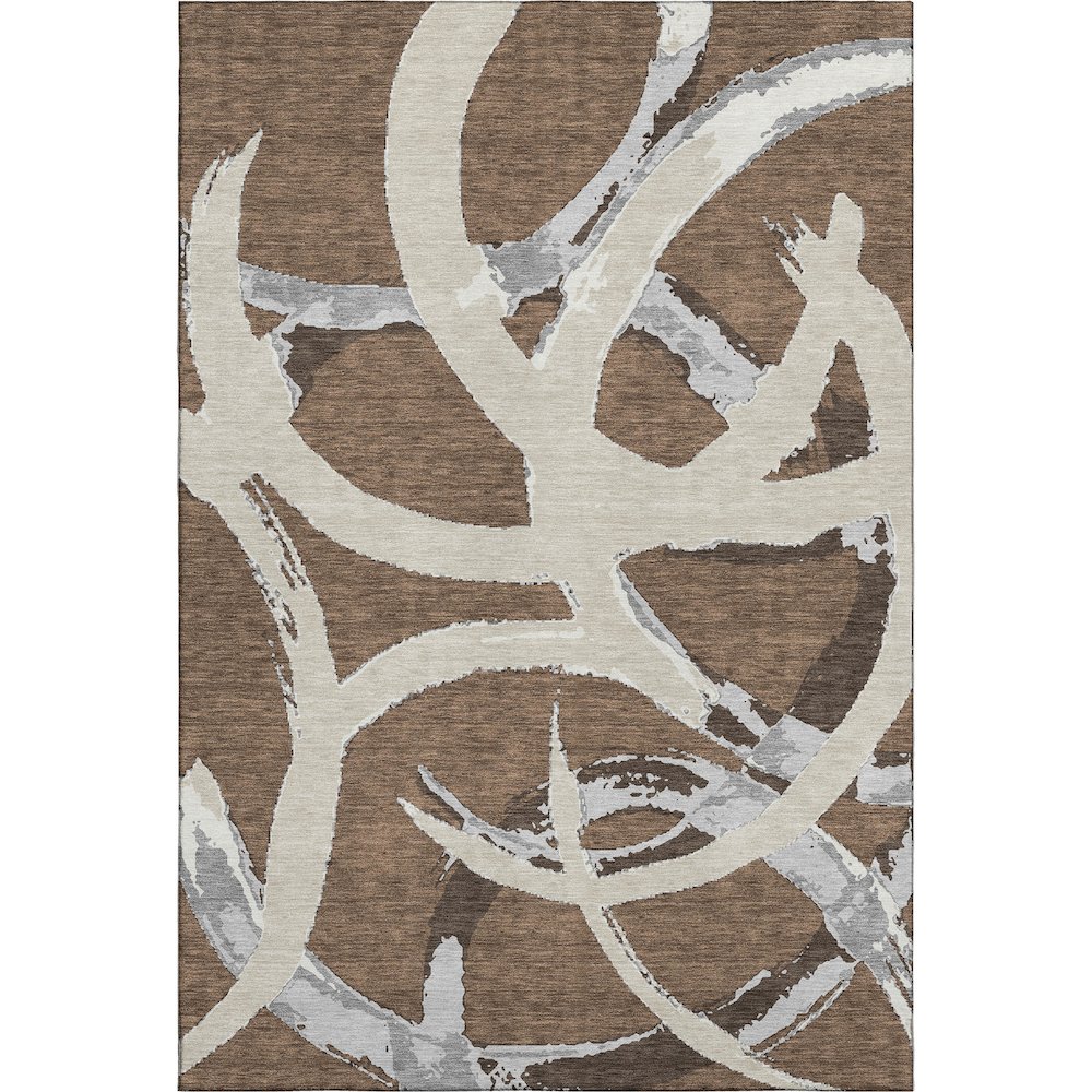 Premium Machine Washable Mayfield AMF1022 Brown 3' x 5' Rug. Picture 1