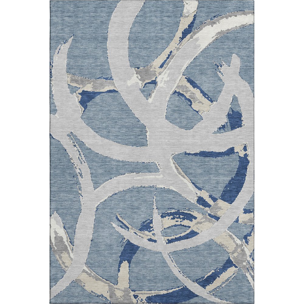 Premium Machine Washable Mayfield AMF1022 Denim 3' x 5' Rug. Picture 1