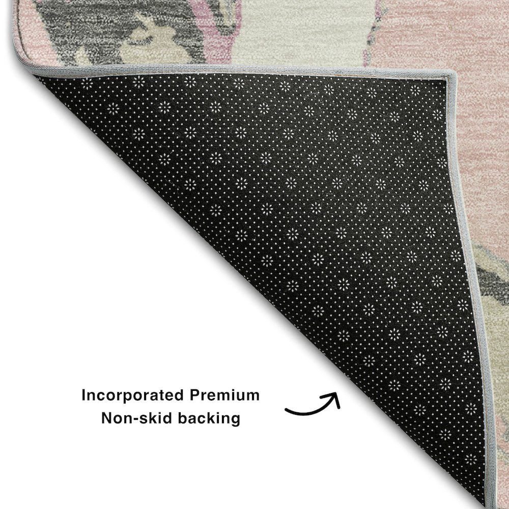 Premium Machine Washable Mayfield AMF1022 Pink 2'3" x 7'6" Runner Rug. Picture 2