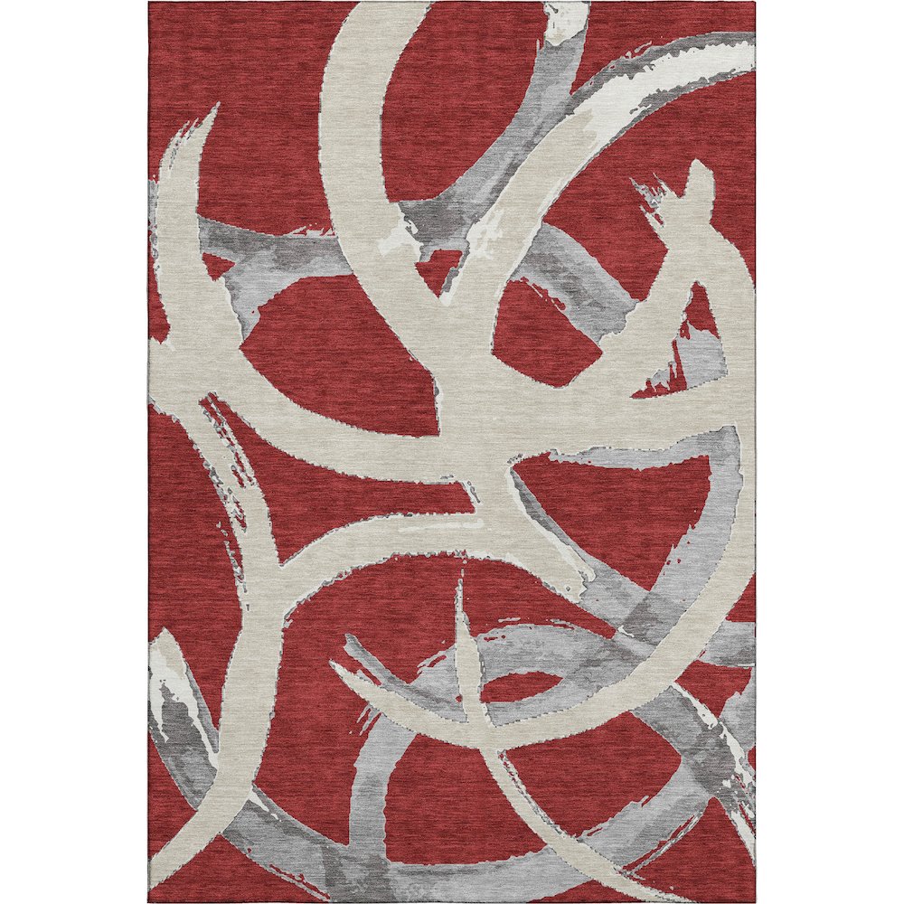 Premium Machine Washable Mayfield AMF1022 Red 3' x 5' Rug. Picture 1