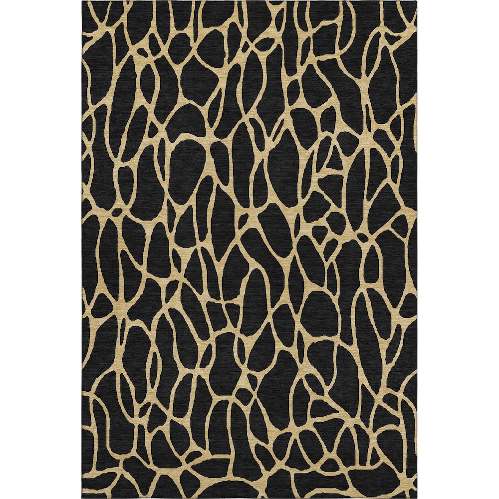 Premium Machine Washable Mayfield AMF1023 Black 3' x 5' Rug. Picture 1