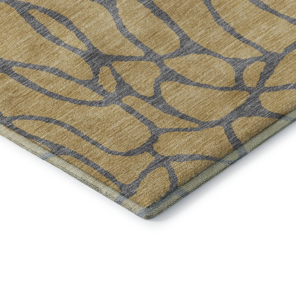 Premium Machine Washable Mayfield AMF1023 Gold 2'3" x 7'6" Runner Rug. Picture 3