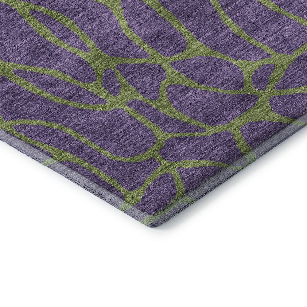 Premium Machine Washable Mayfield AMF1023 Purple 2'3" x 7'6" Runner Rug. Picture 3