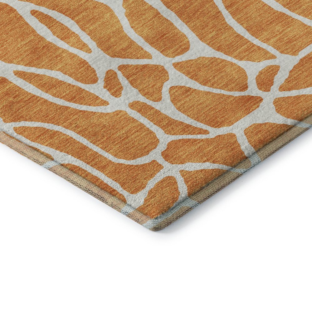 Premium Machine Washable Mayfield AMF1024 Orange 2'3" x 7'6" Runner Rug. Picture 3