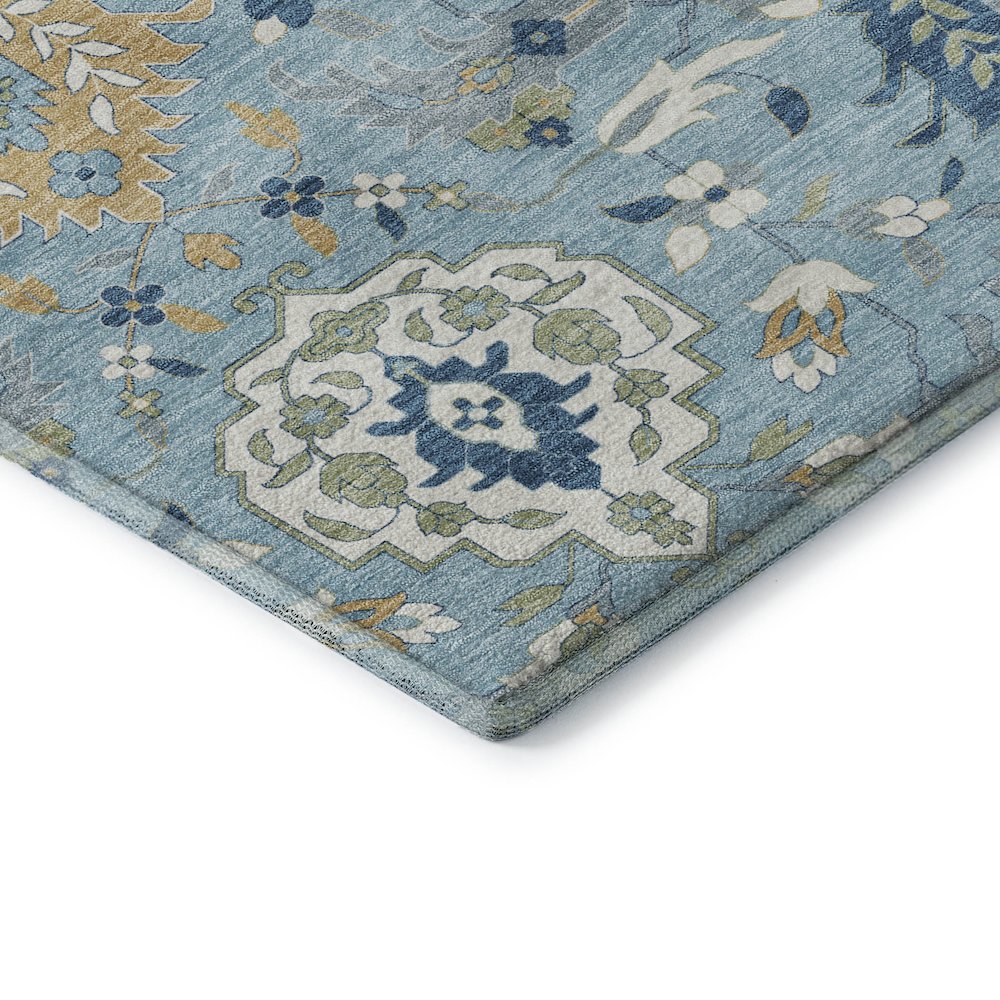 Premium Machine Washable Mayfield AMF1026 Sky 2'3" x 7'6" Runner Rug. Picture 3