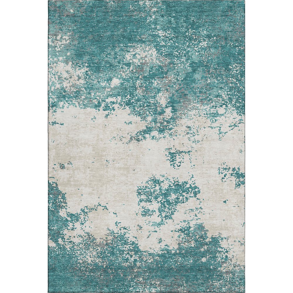 Premium Machine Washable Mayfield AMF1027 Teal 3' x 5' Rug. Picture 1