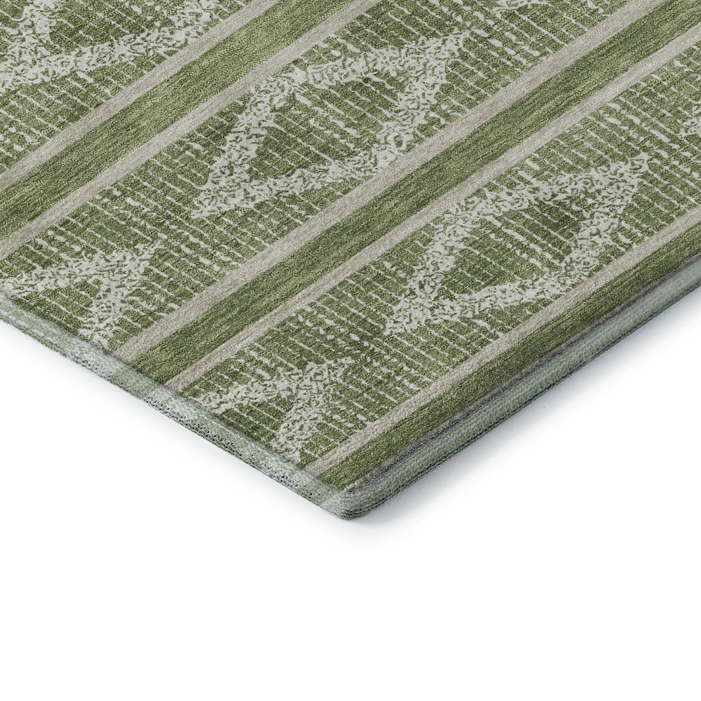 Premium Machine Washable Mayfield AMF1029 Green 2'3" x 7'6" Runner Rug. Picture 3