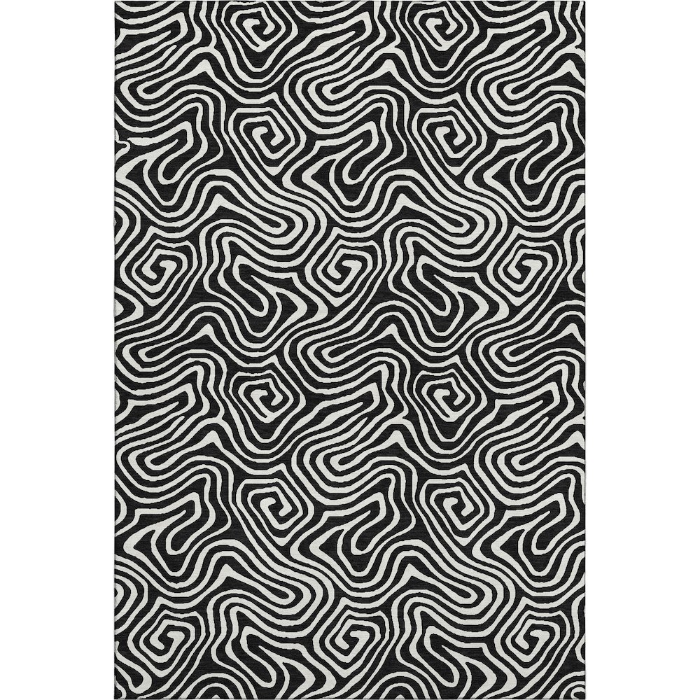 Premium Machine Washable Mayfield AMF1030 Black 3' x 5' Rug. Picture 1