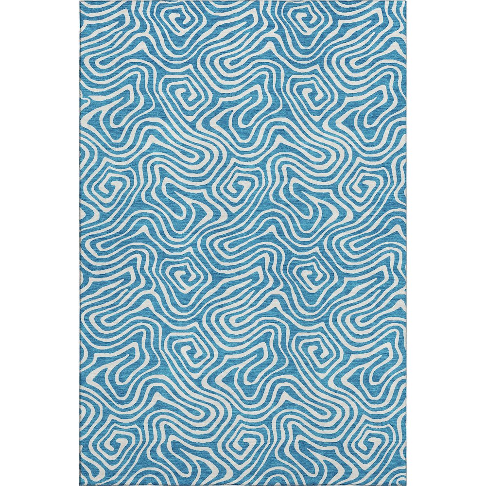 Premium Machine Washable Mayfield AMF1030 Teal 3' x 5' Rug. Picture 1