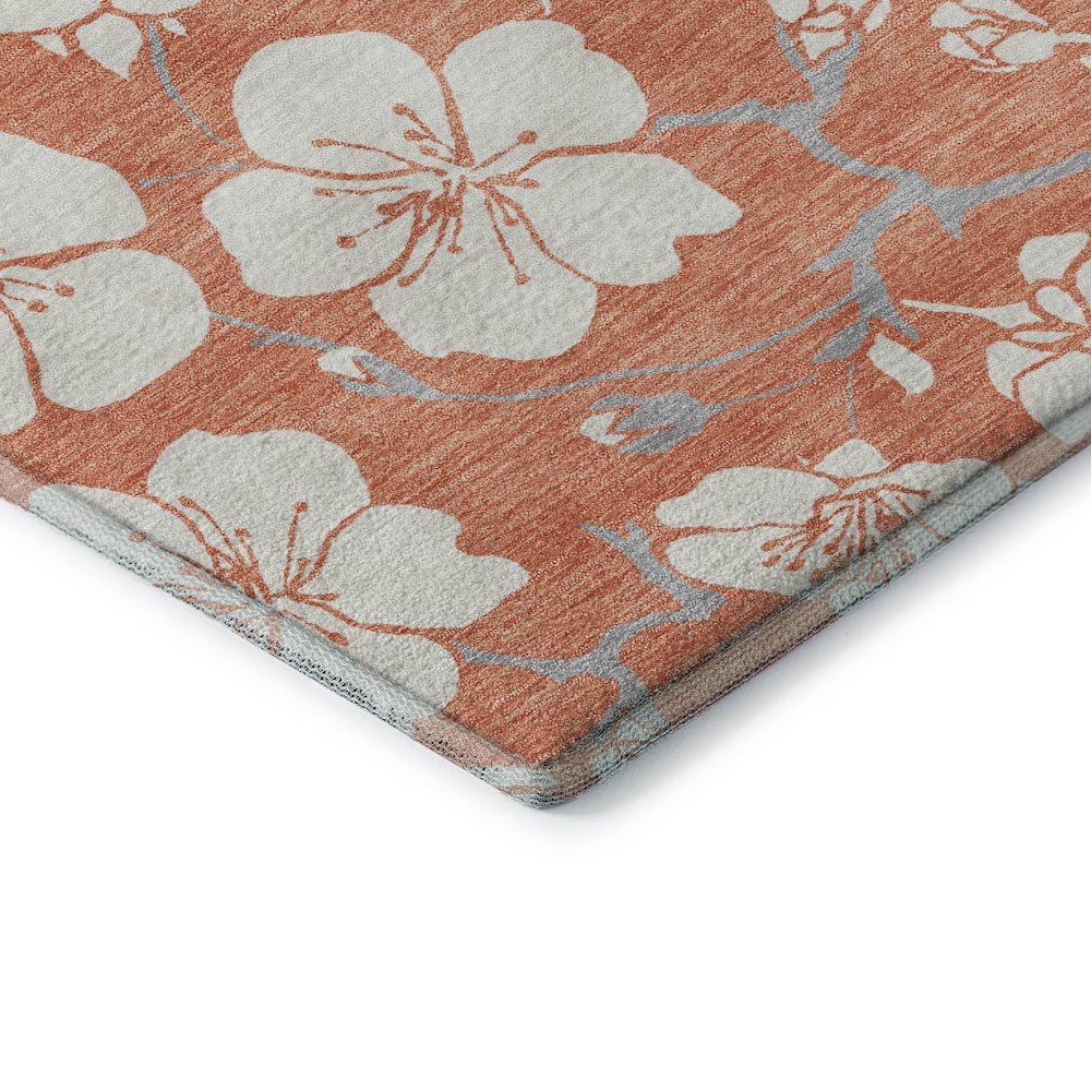 Premium Machine Washable Mayfield AMF1032 Coral 2'3" x 7'6" Runner Rug. Picture 3