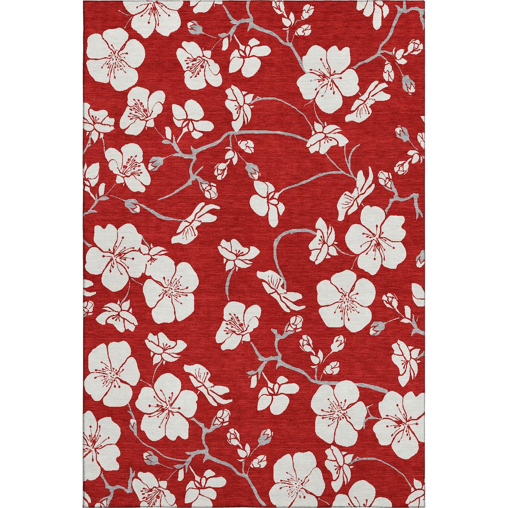 Premium Machine Washable Mayfield AMF1032 Red 3' x 5' Rug. Picture 1
