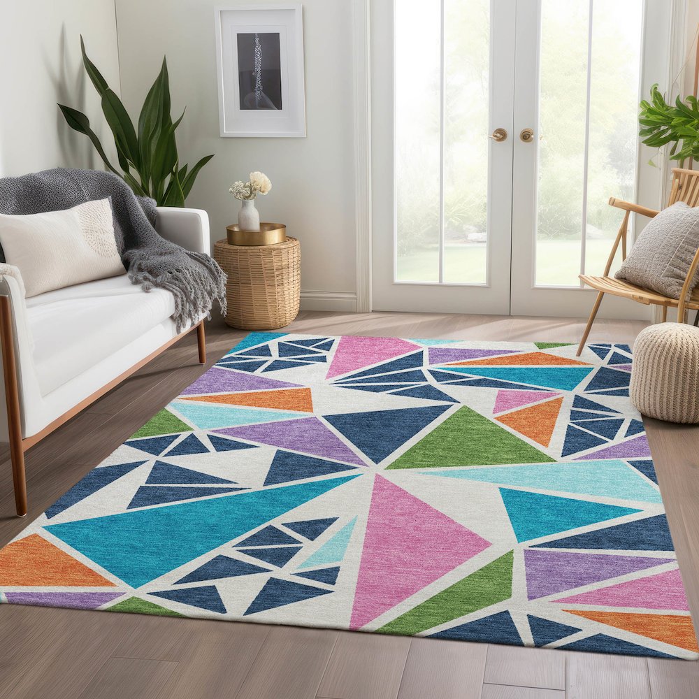 Premium Machine Washable Mayfield AMF1039 White 3' x 5' Rug. Picture 6