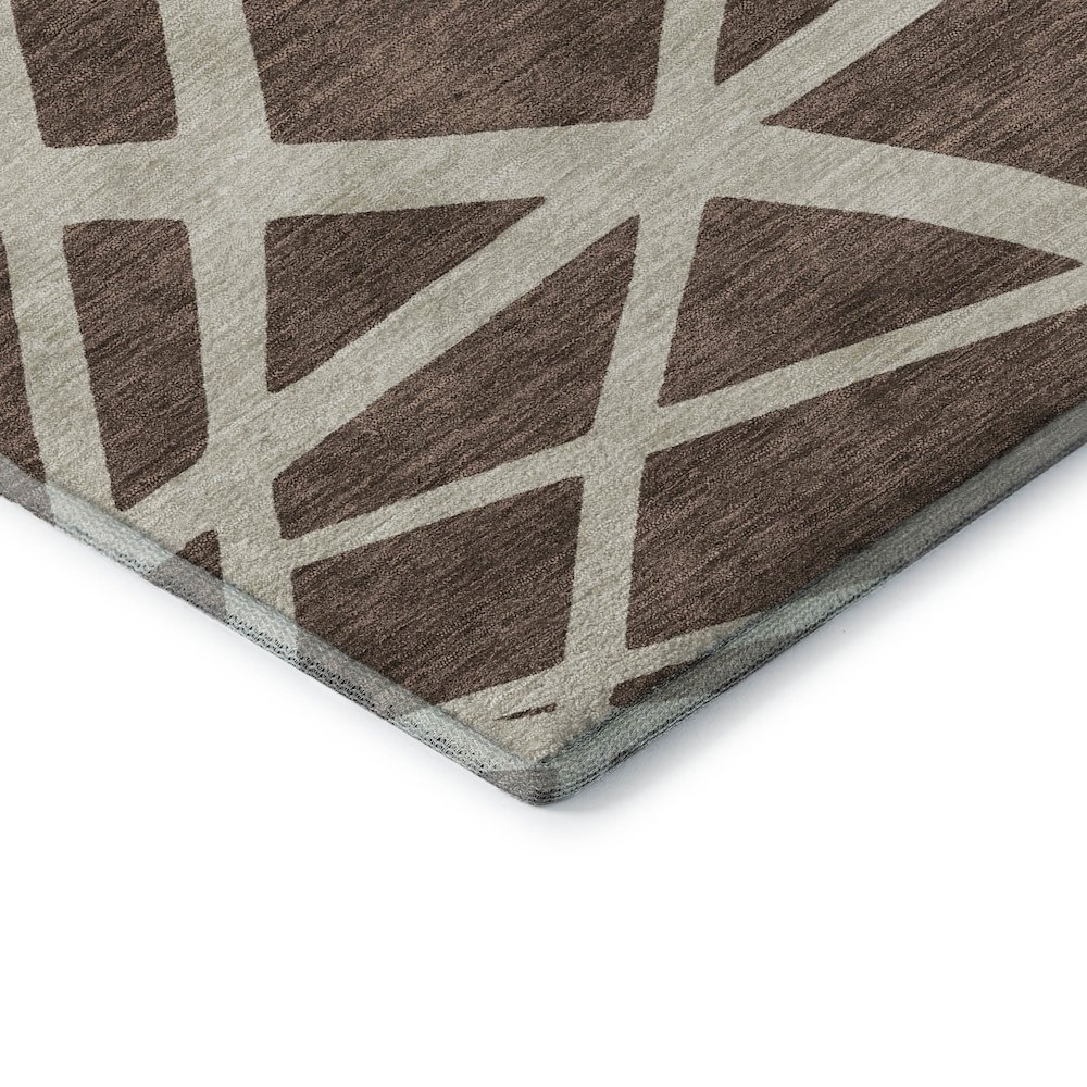 Premium Machine Washable Mayfield AMF1040 Brown 2'3" x 7'6" Runner Rug. Picture 3