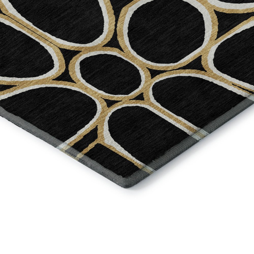 Premium Machine Washable Mayfield AMF1041 Black 2'3" x 7'6" Runner Rug. Picture 3