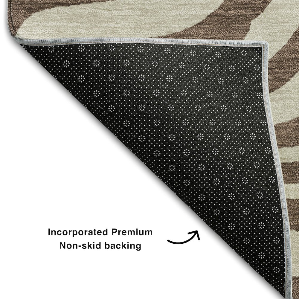 Premium Machine Washable Mayfield AMF1042 Brown 2'3" x 7'6" Runner Rug. Picture 2