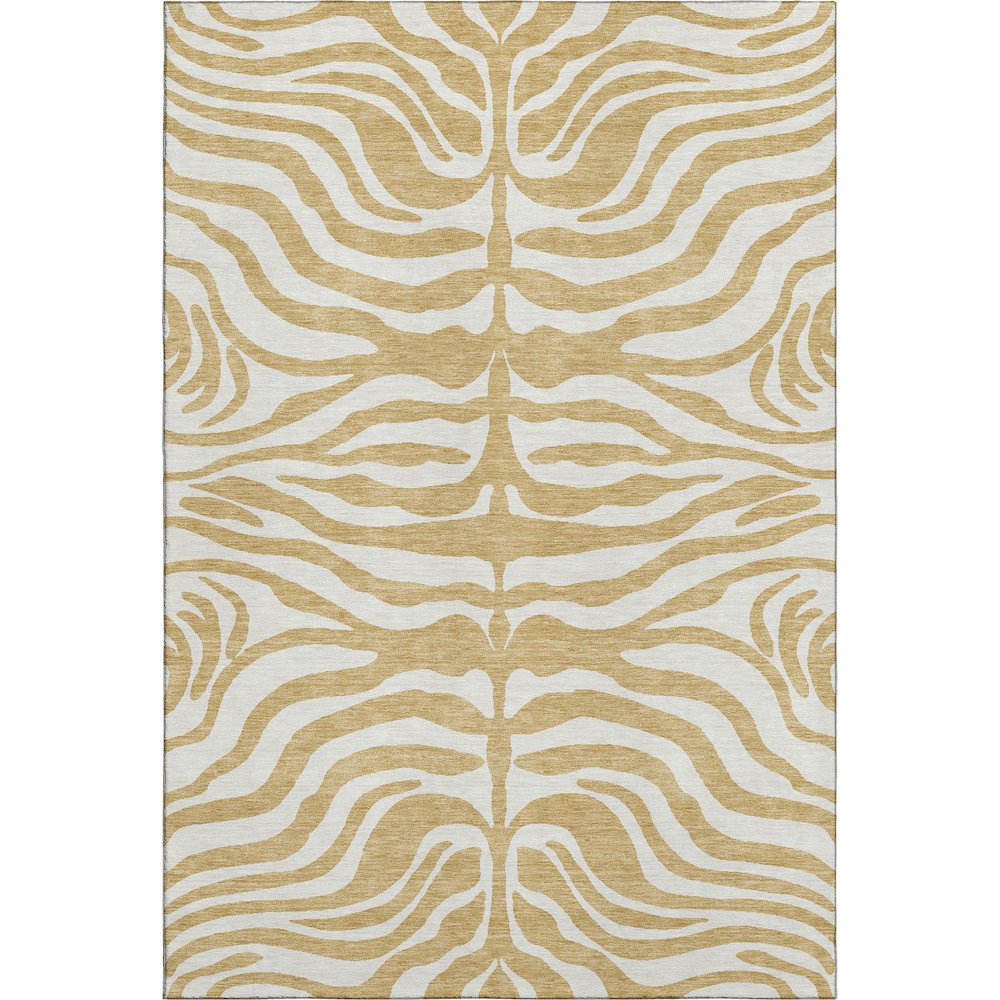 Premium Machine Washable Mayfield AMF1042 Gold 3' x 5' Rug. Picture 1