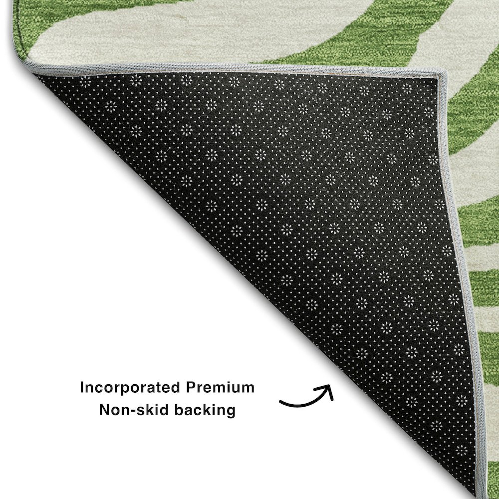 Premium Machine Washable Mayfield AMF1042 Green 2'3" x 7'6" Runner Rug. Picture 2