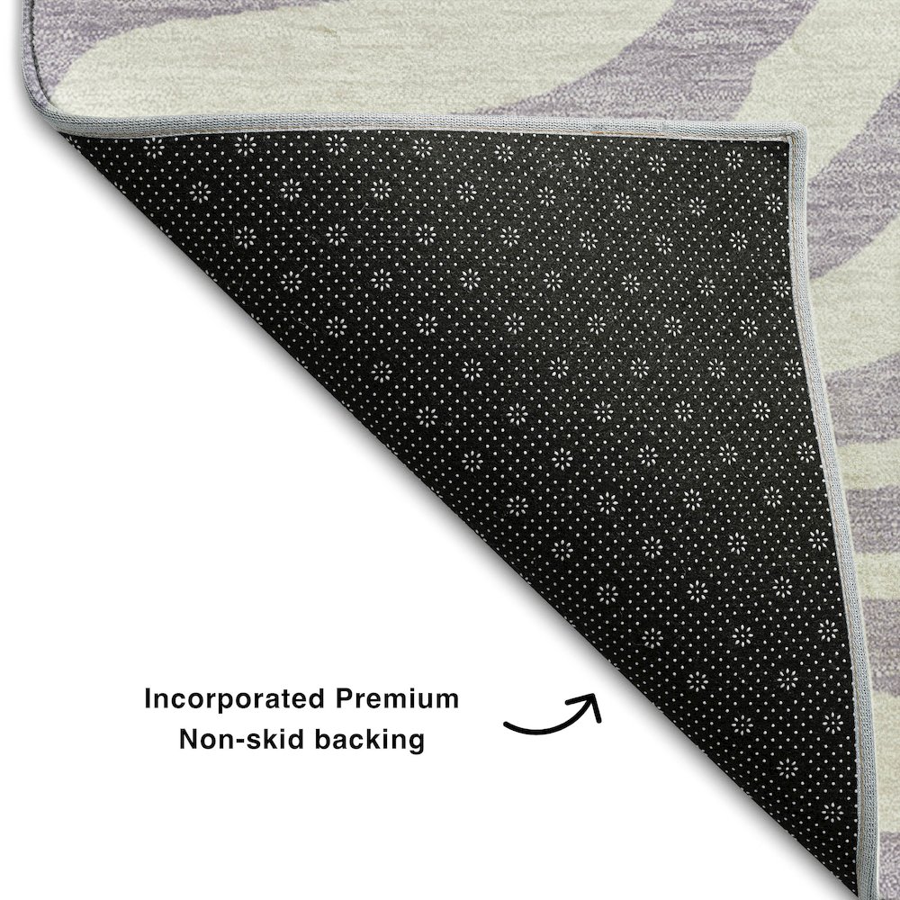 Premium Machine Washable Mayfield AMF1042 Lavender 2'3" x 7'6" Runner Rug. Picture 2
