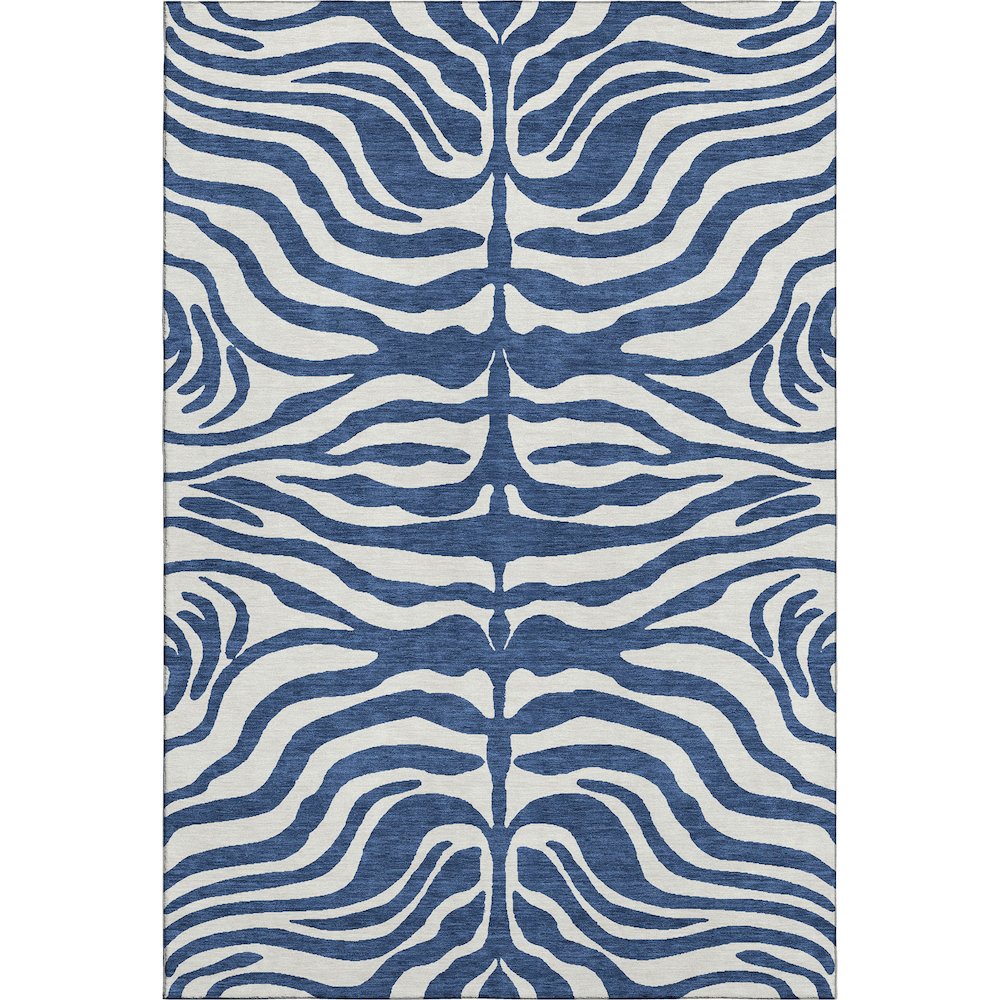 Premium Machine Washable Mayfield AMF1042 Navy 3' x 5' Rug. Picture 1
