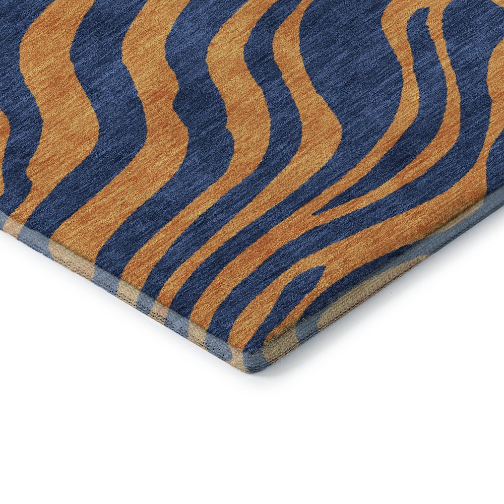 Premium Machine Washable Mayfield AMF1043 Navy 2'3" x 7'6" Runner Rug. Picture 3