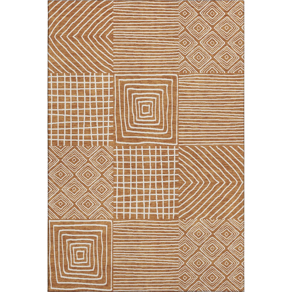 Premium Machine Washable Mayfield AMF1044 Paprika 3' x 5' Rug. Picture 1
