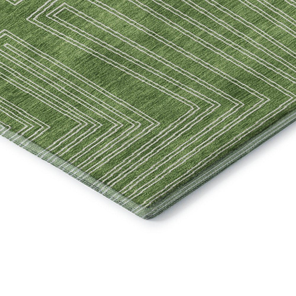 Premium Machine Washable Mayfield AMF1045 Green 2'3" x 7'6" Runner Rug. Picture 3