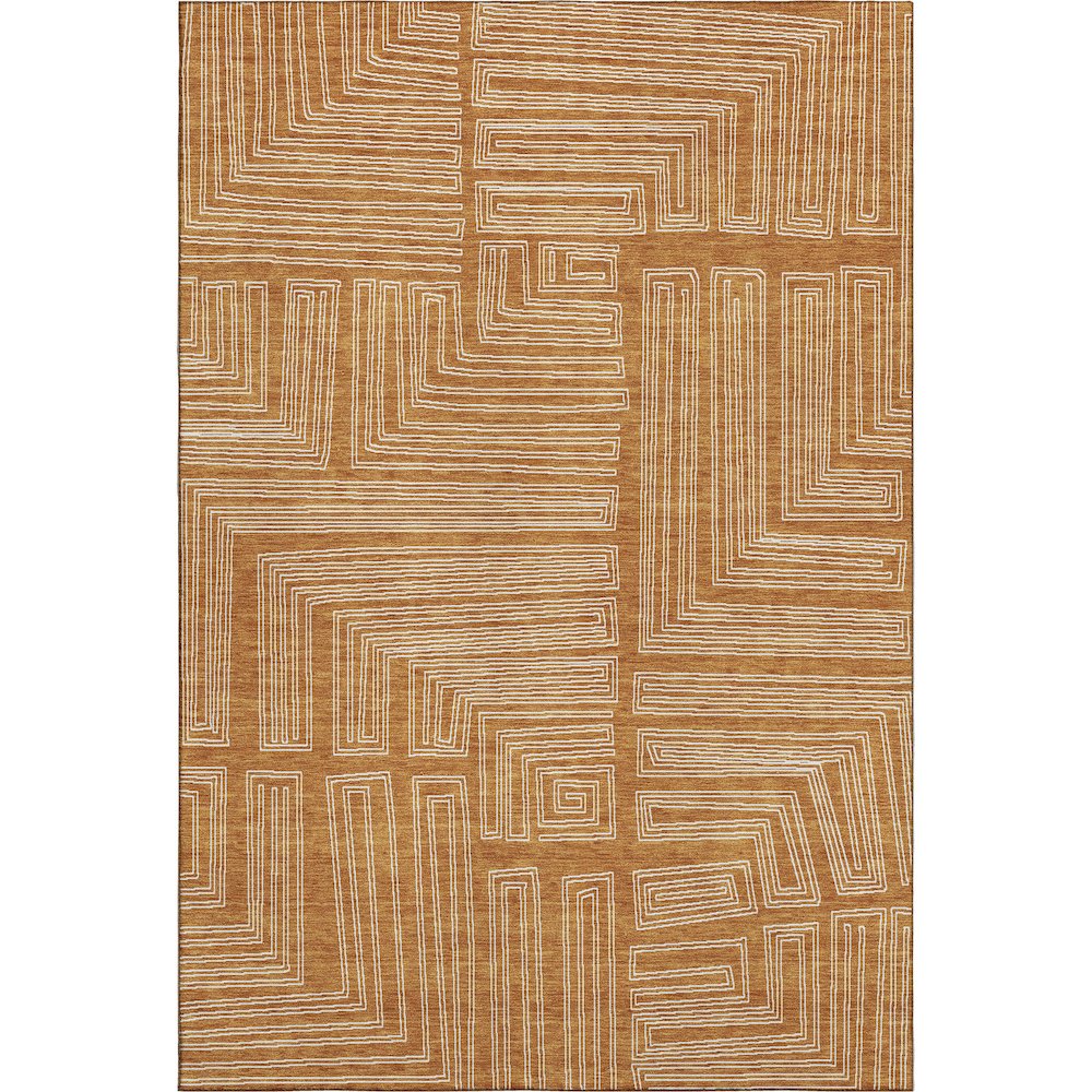 Premium Machine Washable Mayfield AMF1045 Paprika 3' x 5' Rug. Picture 1