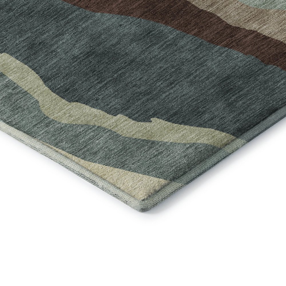 Premium Machine Washable Mayfield AMF1047 Sage 2'3" x 7'6" Runner Rug. Picture 3