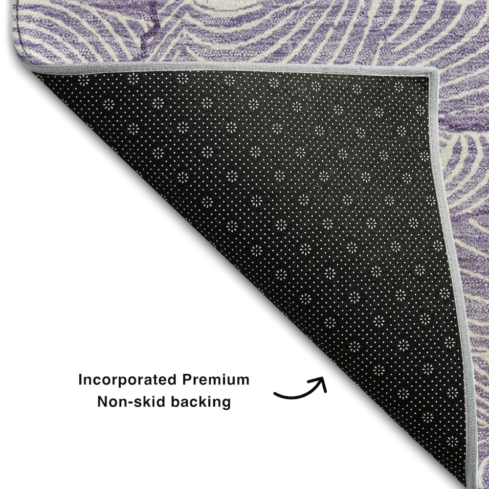 Premium Machine Washable Mayfield AMF1048 Purple 2'3" x 7'6" Runner Rug. Picture 2