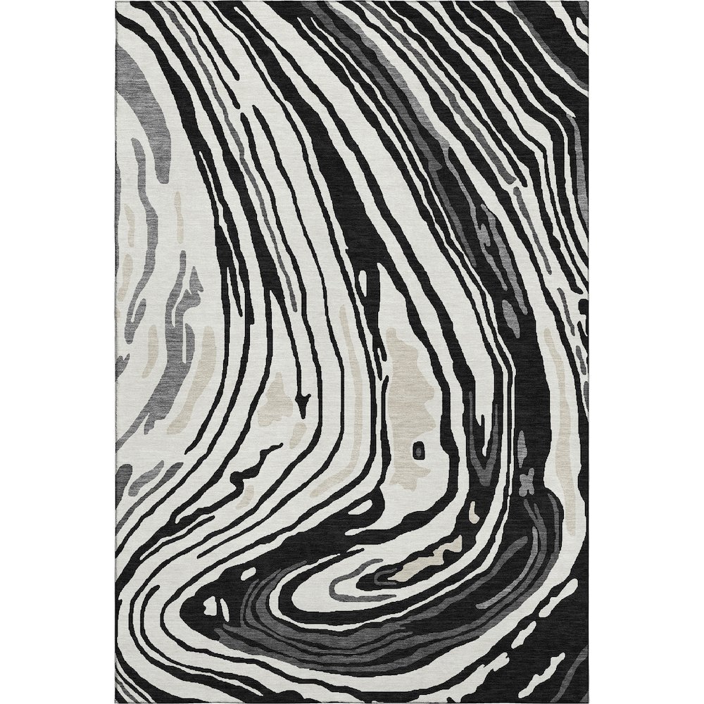 Premium Machine Washable Mayfield AMF1051 Black 3' x 5' Rug. Picture 1