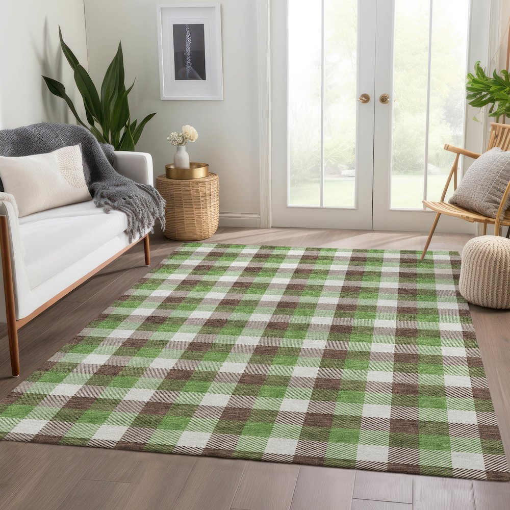 Premium Machine Washable Mayfield AMF1053 Brown 3' x 5' Rug. Picture 6