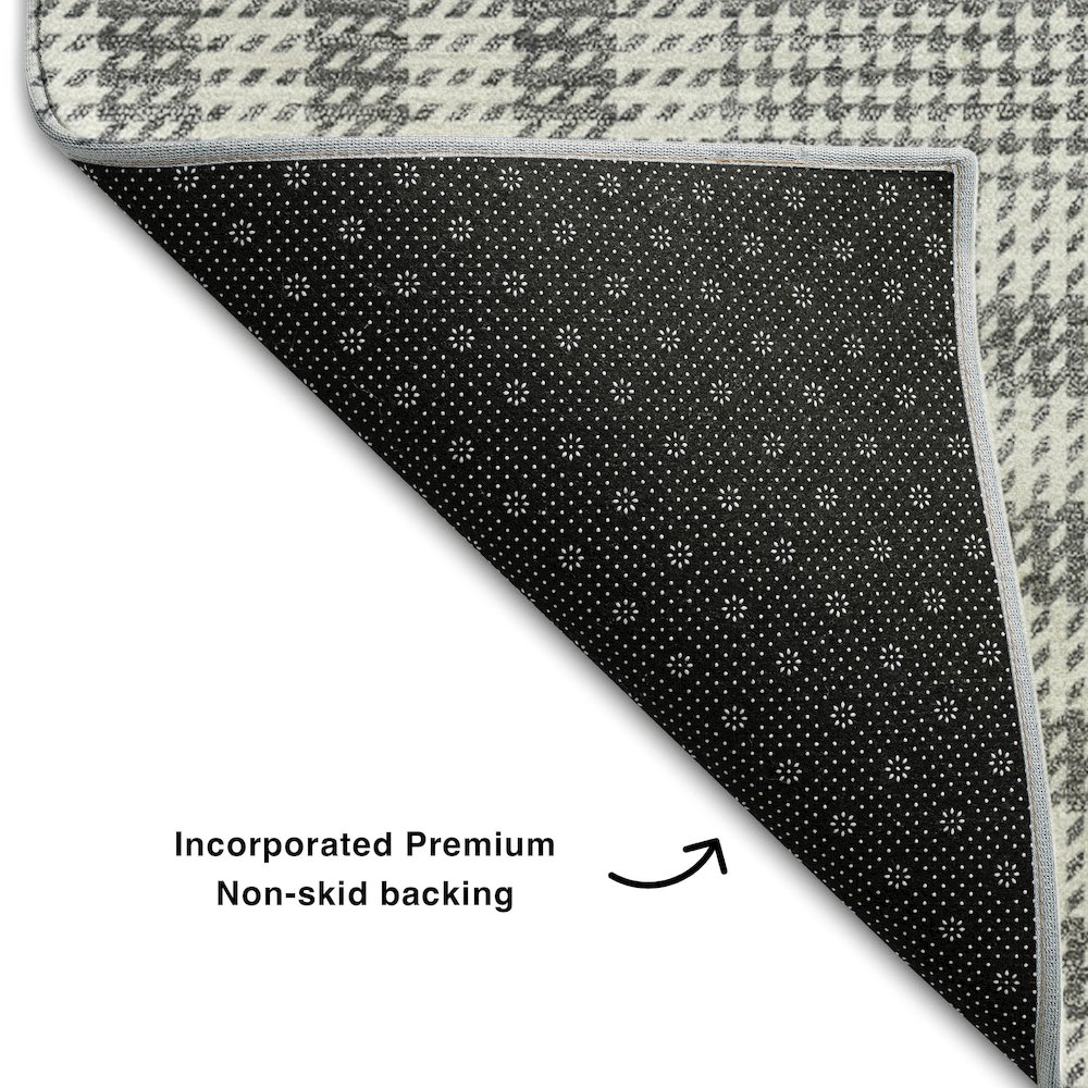 Premium Machine Washable Mayfield AMF1054 Gray 2'3" x 7'6" Runner Rug. Picture 2