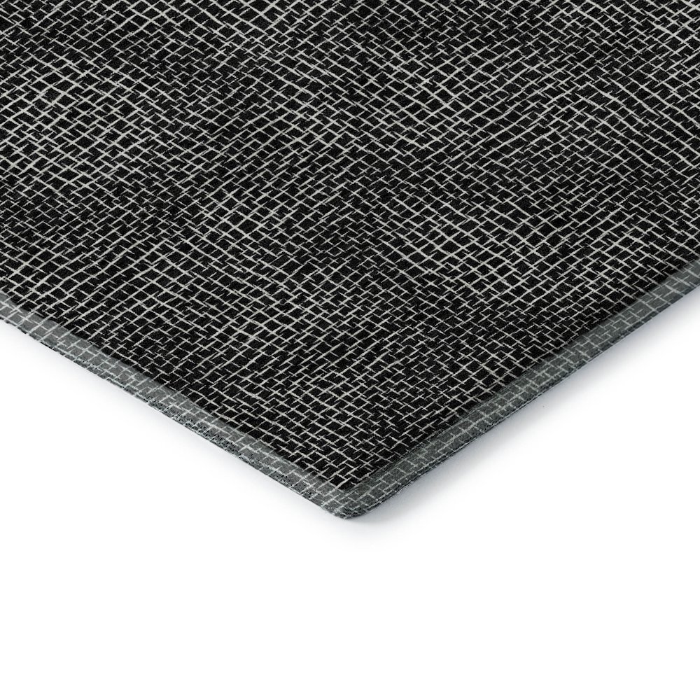 Premium Machine Washable Mayfield AMF1057 Black 2'3" x 7'6" Runner Rug. Picture 3