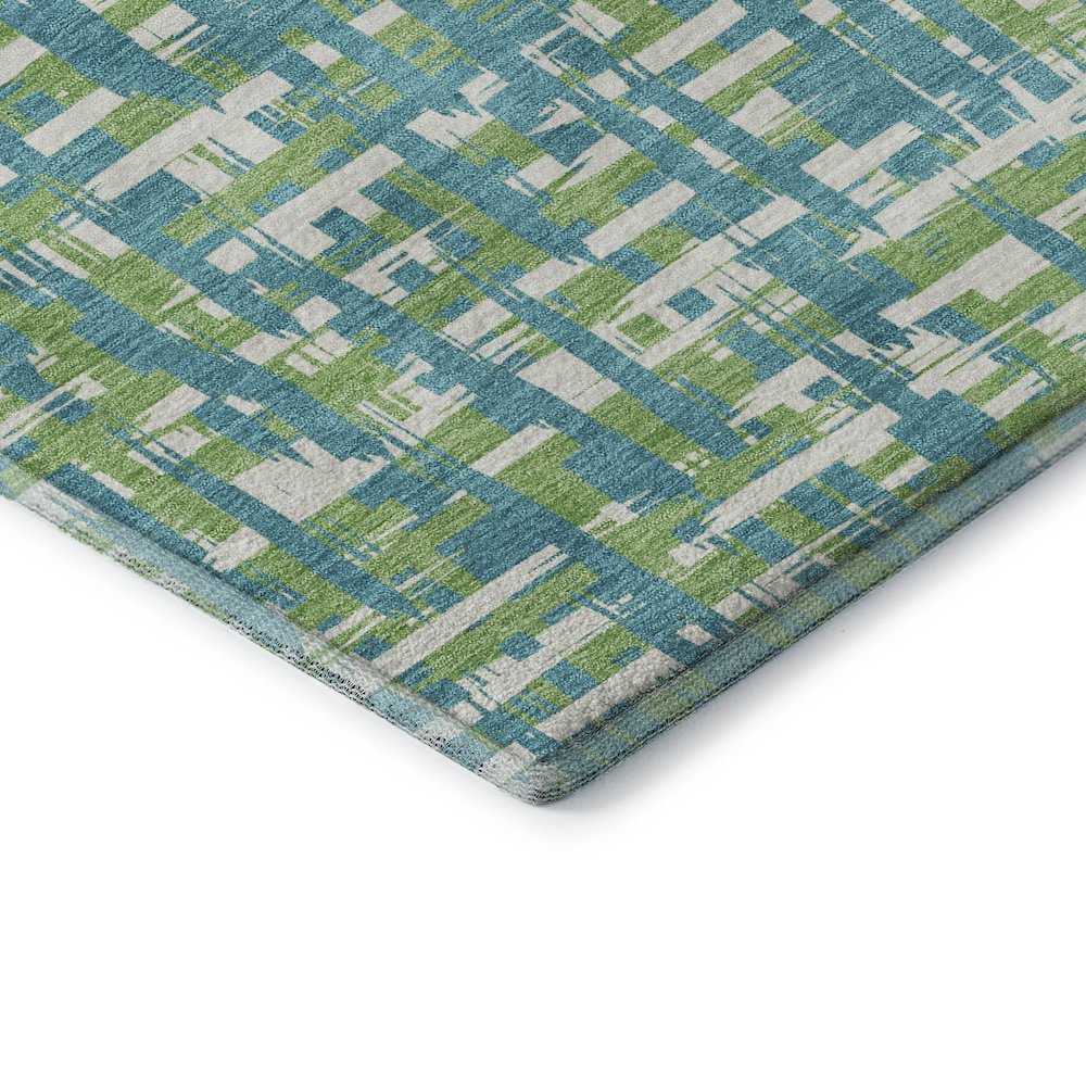 Premium Machine Washable Mayfield AMF1060 Turquoise 2'3" x 7'6" Runner Rug. Picture 3