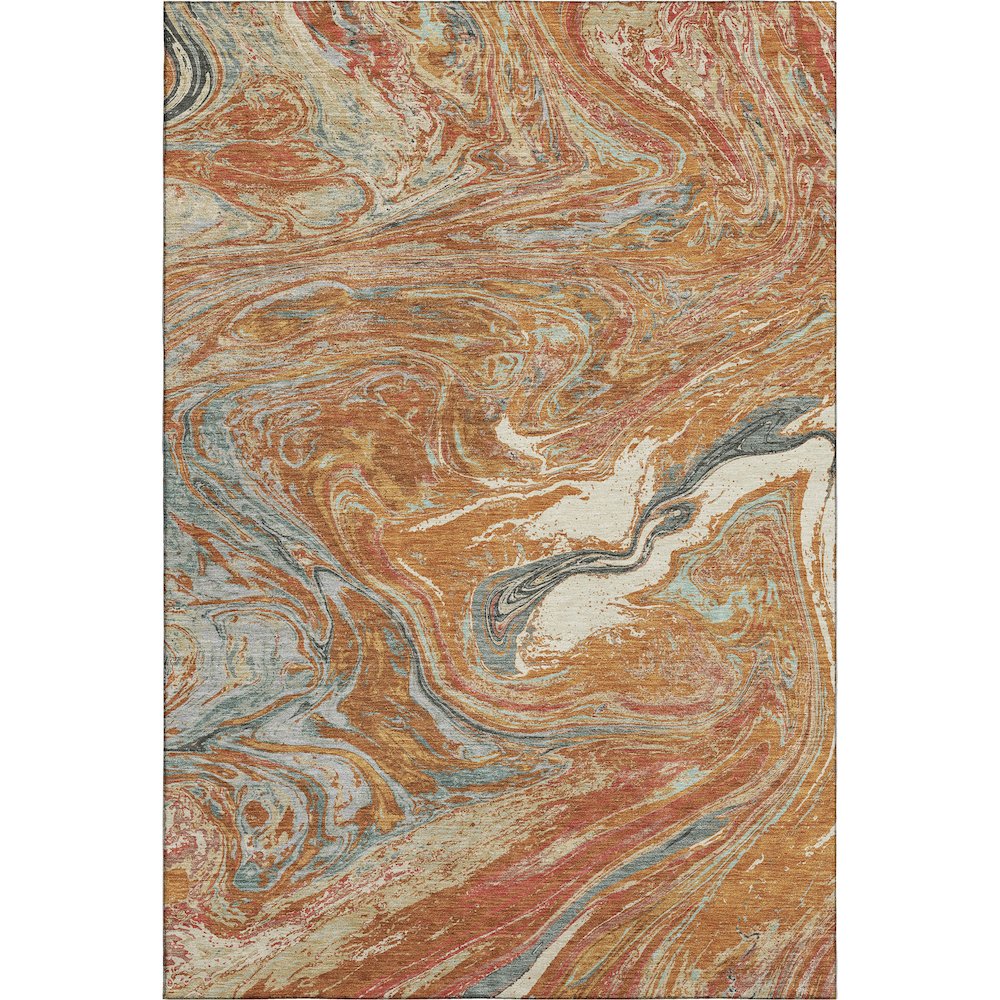 Premium Machine Washable Mayfield AMF1061 Paprika 3' x 5' Rug. Picture 1