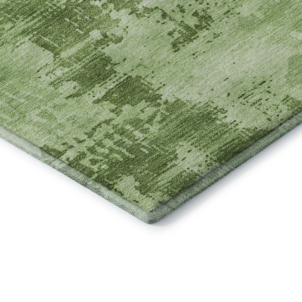 Premium Machine Washable Mayfield AMF1062 Green 2'3" x 7'6" Runner Rug. Picture 3