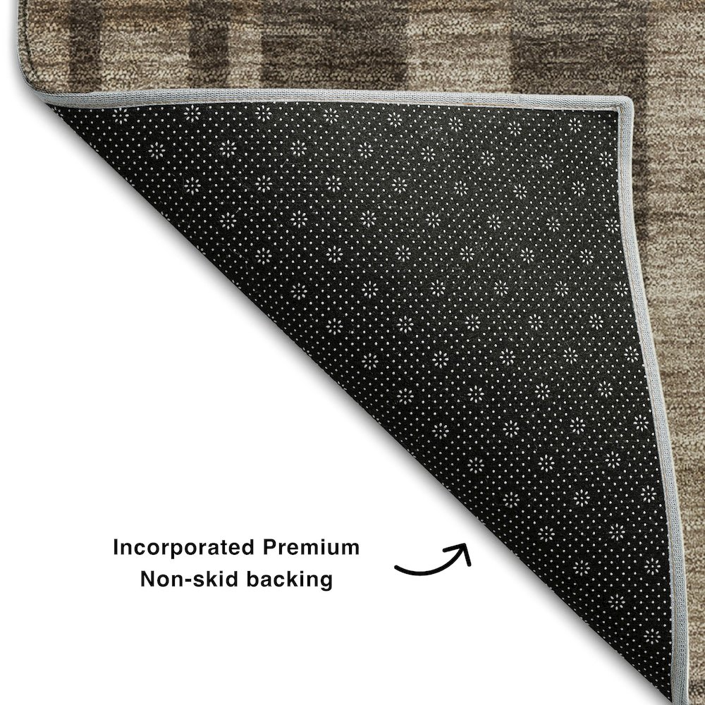 Premium Machine Washable Mayfield AMF1063 Brown 2'3" x 7'6" Runner Rug. Picture 2