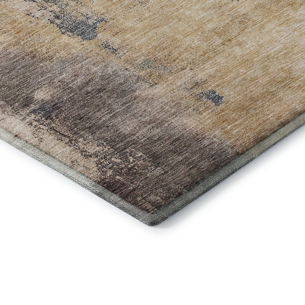Premium Machine Washable Mayfield AMF1068 Gold 2'3" x 7'6" Runner Rug. Picture 3