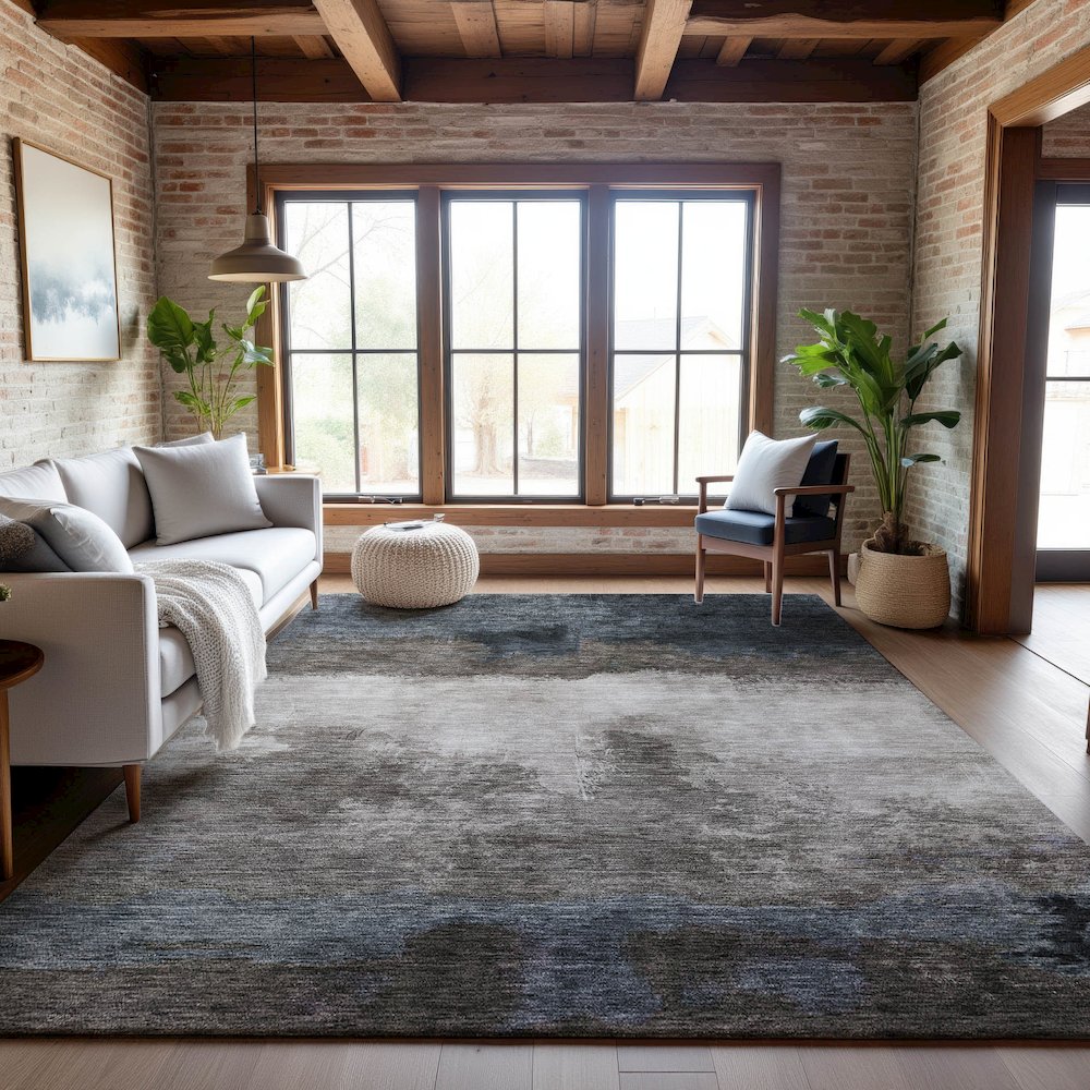 Premium Machine Washable Mayfield AMF1070 Gray 3' x 5' Rug. Picture 5
