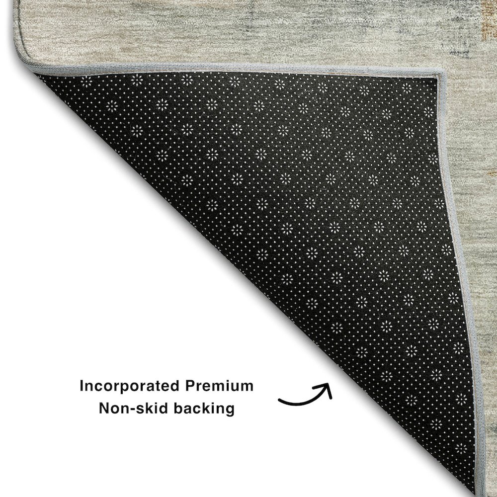 Premium Machine Washable Mayfield AMF1071 Taupe 2'3" x 7'6" Runner Rug. Picture 2
