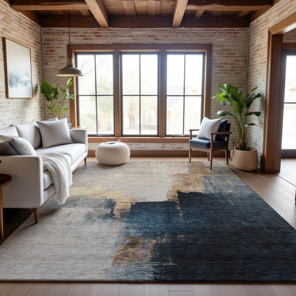 Premium Machine Washable Mayfield AMF1071 Taupe 3' x 5' Rug. Picture 5